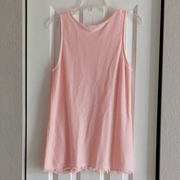 J. Jill Peachy Pink Sleeveless Tunic Fringe Hem Top Women's Size XS - Picture 4 of 9